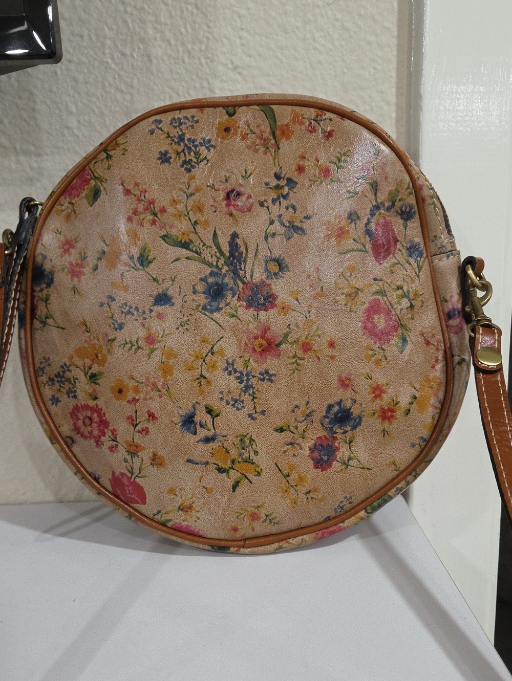 Patricia Nash Floral Round Crossbody Bag - Pink Floral